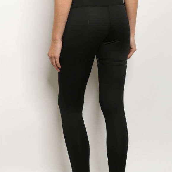 Black high waisted workout leggings - Picture 3 of 5